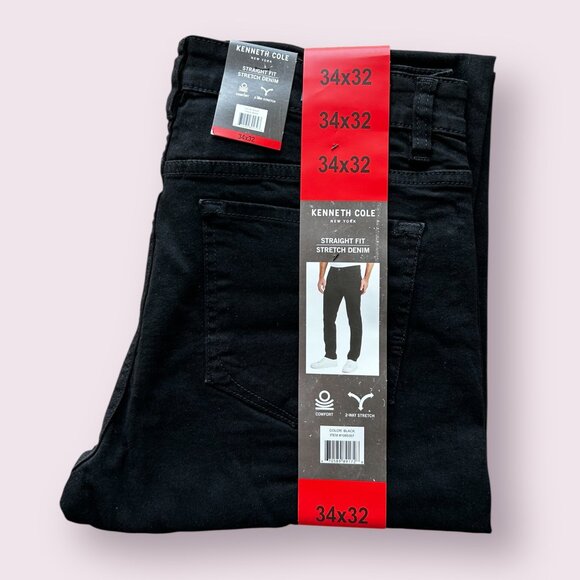 Kenneth Cole Men's Straight Leg Jeans Stretch Denim Black Size 34x32 - Picture 6 of 13